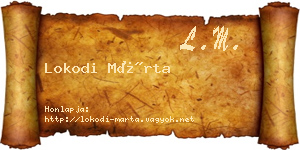 Lokodi Márta névjegykártya